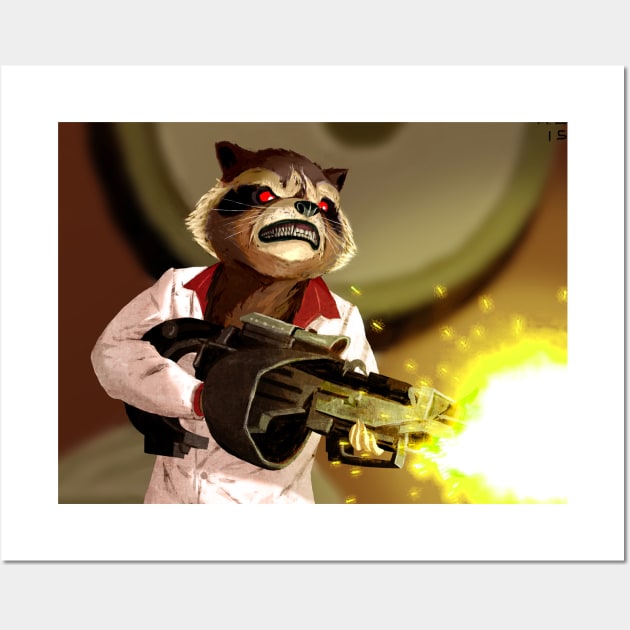 Rocket Racoon Wall Art by Mikekimart